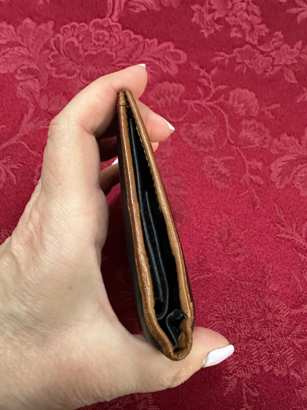 Celine Black & Brown Leather Bifold Compact Wallet W/ Snap - Picture 4 of 11